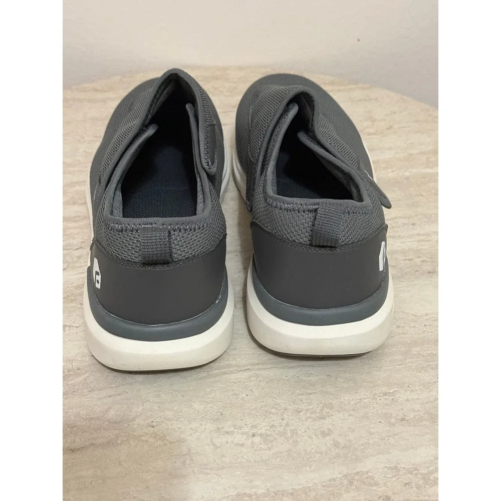 FitVille Men Slip On Sneakers 12EW Gray Mesh Arch Support Comfort Walking Shoes